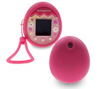 Xcivi Funda de silicona y cordón para máquina de juego interactiva virtual Tamagotchi Pix, carcasa de silicona compatible con New Tamagotchi PIX (rosa-rosa)