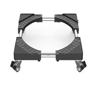 XCKJYDCDB Bastidor inferior para refrigerador ajustable, base ajustable para secadora, refrigerador, lavavajillas y electrodomésticos estáticos, ancho 45-65 cm, con 4 ruedas (4 ruedas (Schwarz))