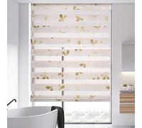 XCKJYDCDB Persianas duplas para Uso diurno e noturno, Boa transmissão de luz, proteção Solar, persianas internas, Modelos semitransparentes e opacos, Cor Branca. (W130xH150cm)