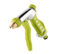 Xclou Aspersor por Impulso Jardín con Boquilla de latón, Pistola de Agua de jardín Adecuada para Todos Sistemas de Conectores comunes Clic-Clac, Plateado/Verde