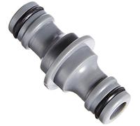 Xclou Conector para 2 Mangueras de Jardín 1/2" de Plástico, Adaptador para 2 Mangueras de Riego de 13 mm, Unión Rápida para Mangueras de Agua, Gris