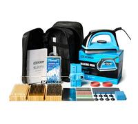 XCMAN Kit Completo de Afilado y Encerado para Esquí y Snowboard con Plancha de Encerado, Cera para Esquí, Afilador de Borde Lateral, Reparación de Base Ptex, Piedra Goma, Piedras de Diamante para