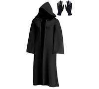 XCMVCN Capa con capucha negra - XXL, disfraz de Halloween para hombre, capa con capucha, para adultos, vampiro, asistente de Star Wars, cosplay