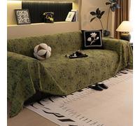XCNSHIDY Funda de Sofá 1-4 Plazas Jacquard Chenilla, Manta Sofá Suave con Flecos, Protector de Sofá Lavable a Máquina, Tejido Grueso(Green,180 * 360cm)