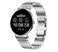 XCOAST SIONA 2 Elegance Silver - Reloj inteligente para mujer, pantalla Amoled de 1,3 pulgadas, iOS y Android, resistente al agua, ultraplano, pulso, presión arterial, oxígeno en sangre, deporte