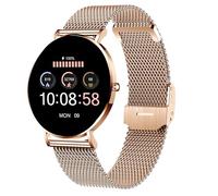 XCOAST SIONA 2 Reloj inteligente para mujer de 1,3", iOS+Android, oro rosa, milanés, última generación, oxímetro sanguíneo, impermeable, ultra plano, pulso, presión arterial, colores brillantes AMOLED