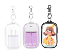 XCOSHAY Estuche transparente para desinfectante de manos para 30 ml, paquete de 3 soportes para desinfectante de manos con cremallera, mini bolsa de maquillaje transparente, bolsa de exhibición de