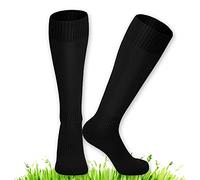 XCOZU 2 Calcetines de Fútbol para Niños, Calcetines Largos, Negro Transpirables Calcetin de Deporte Futbol de Entrenamiento Deportivo Fútbol Hockey Rugby Correr para Niños