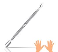 XCOZU Empujador de Cutículas de Doble Cabeza, Herramienta Profesional de Acero Inoxidable para Limpieza de Uñas, Rascador de Uñas para Uñas de Gel, Herramienta de Corte de Cutícula de Uñas(Plata)