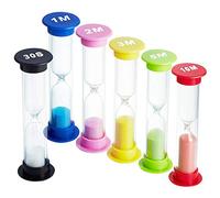 XCOZU Temporizador de Arena Niños, 6 Pieza Temporizador Reloj de Arena Colores 30 Segundos 1/2 / 3/5 / 10 Minuto para Aula, Dental y Cocina