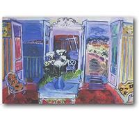 XCPORA Famoso póster de Raoul Dufy 《Interior con Abierto 》Arte de Pared Raoul Dufy Prints Raoul Dufy Pintura en Lienzo para la decoración de la Pared del hogar Imagen 50x70cmx1 Sin Marco
