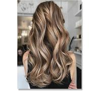 XCPORA Peluquería Mujer Peluquería Póster Peinado Impresiones Color de Cabello Lienzo Arte de la Pared Pintura de Moda Imagen estética para decoración de salón 50x70cm Sin Marco