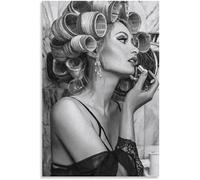 XCPORA Peluquería Mujer Peluquería Póster Peinado Impresiones Peluquería Lienzo Arte de la Pared Pintura de Moda Imagen estética para la decoración del salón 50x70cm Sin Marco