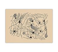 XCPORA Santiago Ramon Y Cajal Neuron Dibujo Póster e impresiones Pintura retro Santiago Ramon Y Cajal Lienzo Arte de la pared Decoración para el hogar Imagen 50x70cm Sin marco