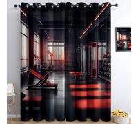 XCQHZYQ Cortinas Salon para Infantil Patrón De Gimnasio Cortinas Opacas con Ojales para Niños y Niñas, Dormitorio Termicas Aislantes Frio y Calor 2x117x138 cm