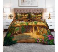 XCQHZYQ Edredon Nordico Cama 150 Fantasía Biblioteca Flora, Colcha Relleno Nordico 220x240 cm de Microfibra, Edredón 4 Estaciones Reversible Amarillo Parduzco, con 2 Fundas de Almohada