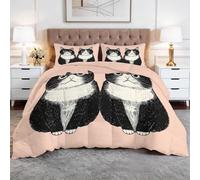 XCQHZYQ Edredon Nordico Cama 90 Dibujo Gato, Colcha Infantil Relleno Nordico 150x200 cm de Microfibra, Edredón 4 Estaciones Reversible Rosa Claro, con 2 Fundas de Almohada 50x75 cm