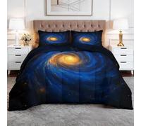 XCQHZYQ Edredon Nordico Cama 90 Fantasía Galaxia Vórtice, Colcha Infantil Relleno Nordico 150x200 cm de Microfibra, Edredón 4 Estaciones Reversible Azul Oscuro, con 2 Fundas de Almohada