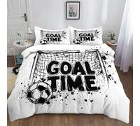 XCQHZYQ Funda Nordica para Cama 105/135 Fútbol Dibujado A Mano Portería Juego de Ropa de Cama Fundas Nórdicas 180x220 cm Poliéster Algodón, 3 Piezas Juego de Cama Cremallera Funda de Almohada