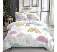 XCQHZYQ Funda Nordica para Cama 105 Estrellas del Arco Iris De Dibujos Animados Juego de Ropa de Cama Fundas Nórdicas 180x220 cm Poliéster Algodón, 3 Piezas Juego de Cama Cremallera Funda de Almohada