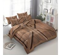 XCQHZYQ Juego de Funda Nórdica 3 Piezas para Cama 105 - Funda Edredón Reversible 180x220 cm Casa Rural Puerta De Madera, Ropa de Cama Marrón para Cama Individual y Matrimonio