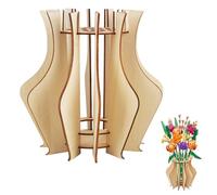 XCRPRT Jarrón para Flores de Lego, Juego de construcción de jarrón de Madera, Rompecabezas de Madera, jarrón de Flores para Lego Ramo de Flores, Soporte para Lego Rosas, Orquídea, Plantas, Regalo