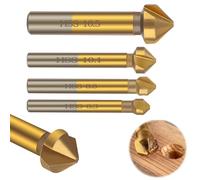 XCRPRT Juego de avellanadores cónicos de acero HSS, juego de brocas avellanadas profesionales, avellanador cónico, juego de madera, 90° revestido de titanio