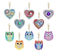 XCRPRT Kit de Pintura Diamond Painting para Niños 10 Pcs 5D Diamond Painting Keychains Accesorios Kit de Llavero de Pintura de Diamante de Doble Cara Kits de Manualidades para Niños y Regalo