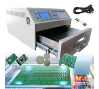 XCSCUK Horno de reflujo de Soldadura por Infrarrojos portátil, máquina automática con circulación de Aire Caliente, para PCB SMT, área de Soldadura eficiente (962a)