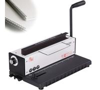 XCSCUK Máquina de encuadernación de 34 agujeros cuadrados, máquina de encuadernación de libros, herramienta de encuadernación de hierro de doble alambre A3/A4, para oficina financiera