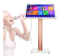 XCSCUK Máquina de Karaoke, Equipo de Juego de Karaoke con Pantalla táctil de 19,5 Pulgadas para Fiesta Familiar en el Bar en casa (White 4TB)