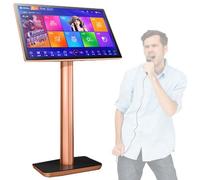 XCSCUK Máquina de Karaoke, Equipo de Karaoke de 22 Pulgadas, Pantalla táctil capacitiva 4K HD, 27 Idiomas, para Bar Fiesta en casa (Black 1TB)