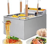 XCSCUK Olla para Pasta, máquina eléctrica Comercial para cocinar Fideos, 4 cestas con colador, para restaurantes y cocinas