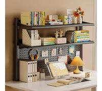 XCSCUK Organizador de Estante de Escritorio, Abrazadera multifunción para Accesorios de Mesa, Extensor de Abrazadera para Escritorio, con Niveles Ajustables (Svart 60x65cm)