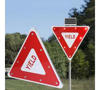 XCSCUK Señales de CEDA LED parpadeantes,Señales de Advertencia de tráfico Reflectantes de Alto Brillo Solar,Señal de ceda el Paso de la Carretera,para Calles, muelles