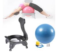 XCSCUK Silla con Pelota para Ejercicios, Silla de Postura con Pelota de Equilibrio portátil, Silla con Pelota de Equilibrio para Oficina con Bomba de Aire para Adultos, Mujeres Embarazadas