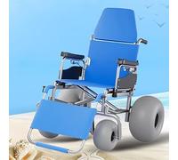 XCSCUK Silla de Ruedas de Playa Todoterreno, Silla de Ruedas de Playa, Transporte de Viaje para Ancianos, con neumáticos de Globo, para Arena Suave, Playa