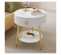 XCSDEW Mesita De Noche, Espacio Almacenamiento Tres Capas, Tablero Mesa Roca Redonda, Marco Acero Al Carbono Triangular, Adecuado For Dormitorio(Color2,45x45x55cm)