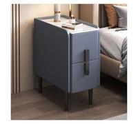 XCSDEW Mesita De Noche,Estante Almacenamiento Doble Capa Madera Maciza,Tablero Roca,Varios Tamaños Disponibles,Adecuado For La Esquina del Sofá(Blue,40x40x50cm)