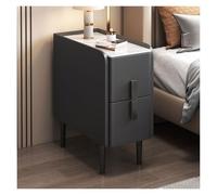 XCSDEW Mesita De Noche,Estante Almacenamiento Doble Capa Madera Maciza,Tablero Roca,Varios Tamaños Disponibles,Adecuado For La Esquina del Sofá(Black,40x40x50cm)