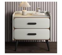 XCSDEW Mesita De Noche, Estantería De Madera Maciza, Cajones De Gran Capacidad De Doble Capa, Patas Altas Reforzadas, Adecuada For Espacios Pequeños.(White,50x40x49cm)