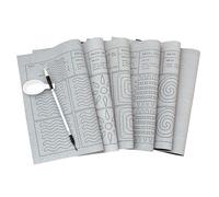 XCSJ 10 pinceles para caligrafía china, excelente kanji japonés sumi de dibujo con 6 paño de escritura de agua, 1 pincel para caligrafía Sumi, 1 cuenco, para principiantes (A)
