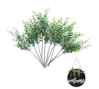 XCSJ 10 uds. Faux Branches Eucalyptus Séchés Branches et Feuilles d'Eucalyptus Artificielles Branches D'Eucalyptus Vert Decoration Plantes Branches Simulation pour Jardin, Balcón, Maison, 28 cm (B)