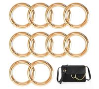 XCSJ 10pcs Mosquetón Redondo De Aleación Zinc 45mm Mosquetones Redondos Grandes Gancho Resorte Redondo Aleación Zinc Anillos Resorte Hebillas Resorte Redondas para Bolsos, Carteras, Llaveros (Oro)