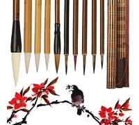 XCSJ 10Pcs Pinceles Caligrafía China, Kanji Japonés, Sumi Dibujo, Escritura, Tinta Profesional Para Principiantes, Estudiantes, Artistas