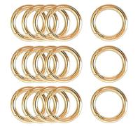 XCSJ 15 pcs Mosquetón Redondo De Aleación Zinc 39mm Mosquetones Redondos Grandes Gancho Resorte Redondo Aleación Zinc Anillos Resorte Hebillas Resorte Redondas para Bolsos, Carteras, Llaveros (Oro)