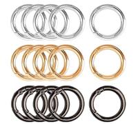 XCSJ 15pcs Mosquetón Redondo De Aleación Zinc 40mm Mosquetones Redondos Grandes Gancho Resorte Redondo Aleación Zinc Anillos Resorte Hebillas Resorte Redondas para Bolsos,Cartera,Llaveros (3 Color)
