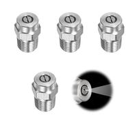 XCSJ 4 arandelas roscadas boquilla de pulverización 40 grados, 1,236 mm de apertura, 1/4 pulgada macho NPT, boquilla de alta presión de acero inoxidable para escobas de agua y limpiador de subsuelo