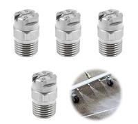 XCSJ 4pcs Boquilla Pulverizadora De Acero Inoxidable Alta Presión Piezas De Lavadora Limpiador De Alta Presión Limpiador Superficies Pulverización Accesorio,65 Grados,Abertura 1.1mm,Conexión Rosca 1/4