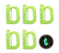 XCSJ 5 Pcs Mosquetón Clip En Forma De D, Luminoso, Mosquetón De Plástico, Mosquetón Táctico Verde Mosquetón De Plástico Molle Mosquetón para Mochila, Cinturón, Al Aire Libre, Camping (B)